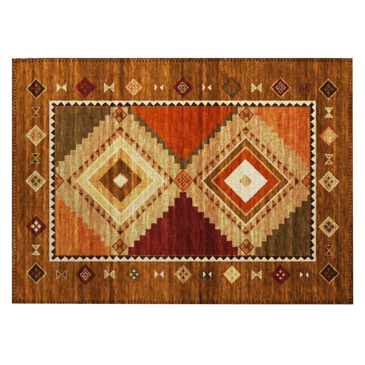 Phoenix Ph2 Brown Southwestern Rug Rectangle 9' X 12'