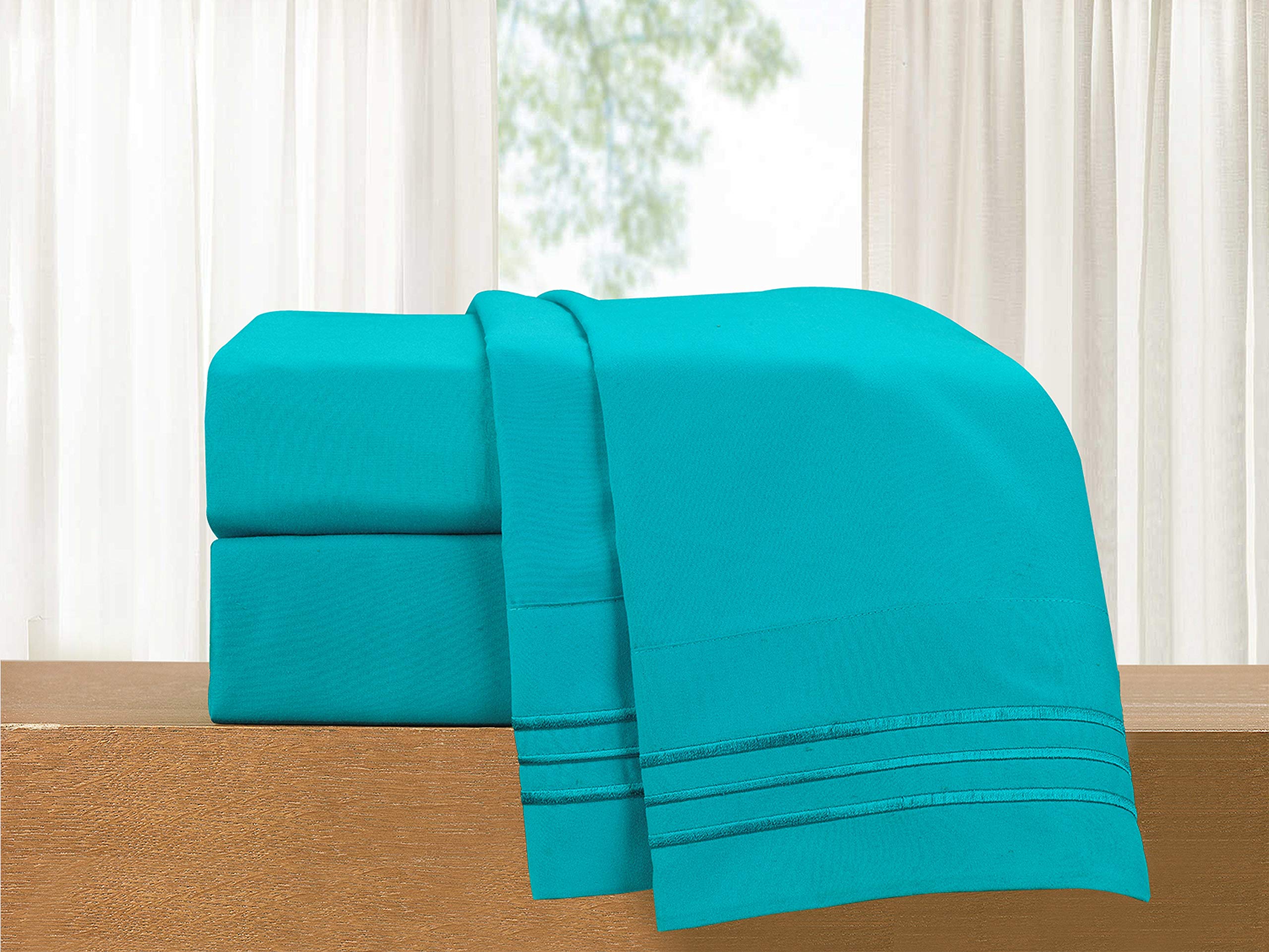 Elegant Comfort Luxury 4-Piece Bed Sheet Set - Luxury Bedding 1500 Premium Hotel Quality Microfiber, Wrinkle Resistant Cool & Br