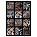 Flash Furniture Menagerie Collection Animal Print Area Rug - Olefin Area Rug With Cheetah, Leopard, Zebra And Giraffe Design - 5' X 7' - Individually Raised Squares