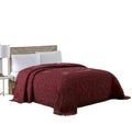 Beatrice Home Fashions Medallion Chenille Bedspread, Full, Burgundy