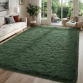 FALARK Large Soft Area Rugs for Bedroom Living Room, 8x10 ft Dark Green Fluffy Rug Carpets for Girls Kids Room, Shaggy Fuzzy Ind