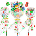 Thesixowls Giant Lollipop Christmas Goodie Bags, 24 Pack Stationery Christmas Classroom Gifts Bulk Xmas Class Stationery Gifts f
