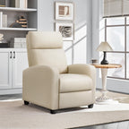 Yaheetech Modern Fabric Recliner Chair Sofa Adjustable Single Sofa With Thicker Seat Cushion And Backrest For Living Room Home Theater, Beige