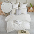 Urban Habitat Cotton Comforter Set White Comforter Queen Jacquard Tufts Pom Pom Winter All Season Shabby Chic Bedding, Matching