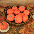 Ghrdopy Fake Pumpkins,10 Pcs Plastic Pumpkins, Orange Artificial Pumpkins For Decorating Thanksgiving Halloween Seasonal Holiday