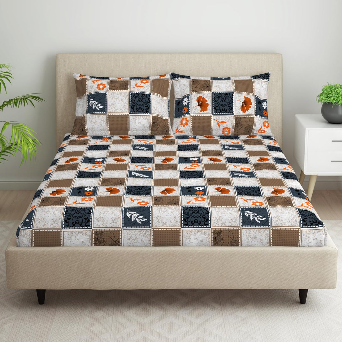 Welspun Microfiber Bedsheet for Double Bed King Size with 2 Pillow Covers | Skin Safe & Super Soft Bed Sheet | Ideal for Festive