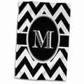 3D Rose Black and White Chevron Monogram Initial M Hand Towel, 15 x 22, Multicolor