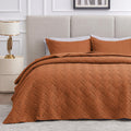 Love'S Cabin King Size Quilt Bedding Set Umber Bedspreads - Bed Summer Quilt Lightweight Microfiber Bedspread- Wave Pattern Bedd
