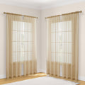 Hlc.Me Antique Taupe Sheer Curtains: Sheer Voile Light Filtering Window Treatment Coverings Rod Pocket Curtain Panels For Bedroo