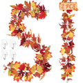 2 PCS Fall Decor, 11.8FT Fall Garland for Mantle, Fall Decorations for Home, Fall Leaves Garland, Thanksgiving Decorations Indoo