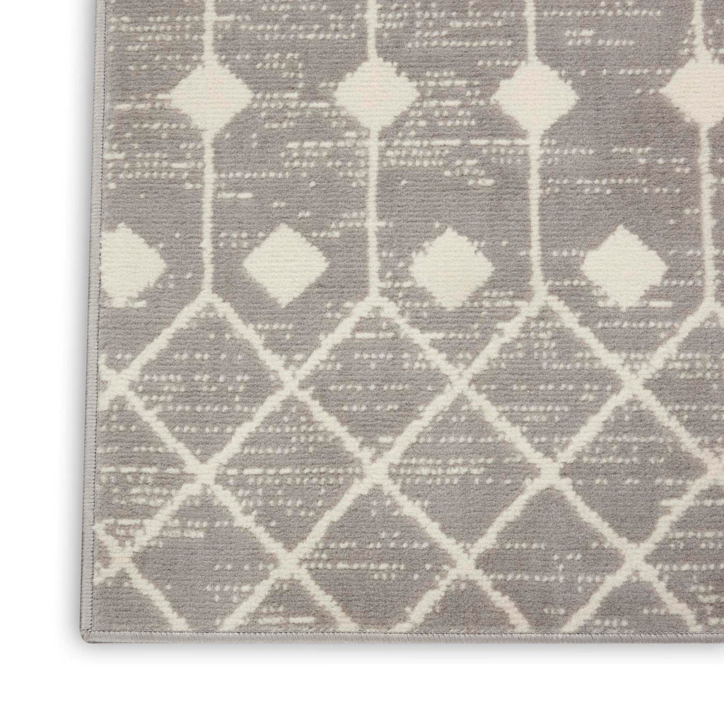 Nourison Grafix Moroccan Grey 2'3' X 12' Area Rug, Easy Cleaning, Non Shedding, Bed Room, Living Room, Dining Room, Kitchen (2X
