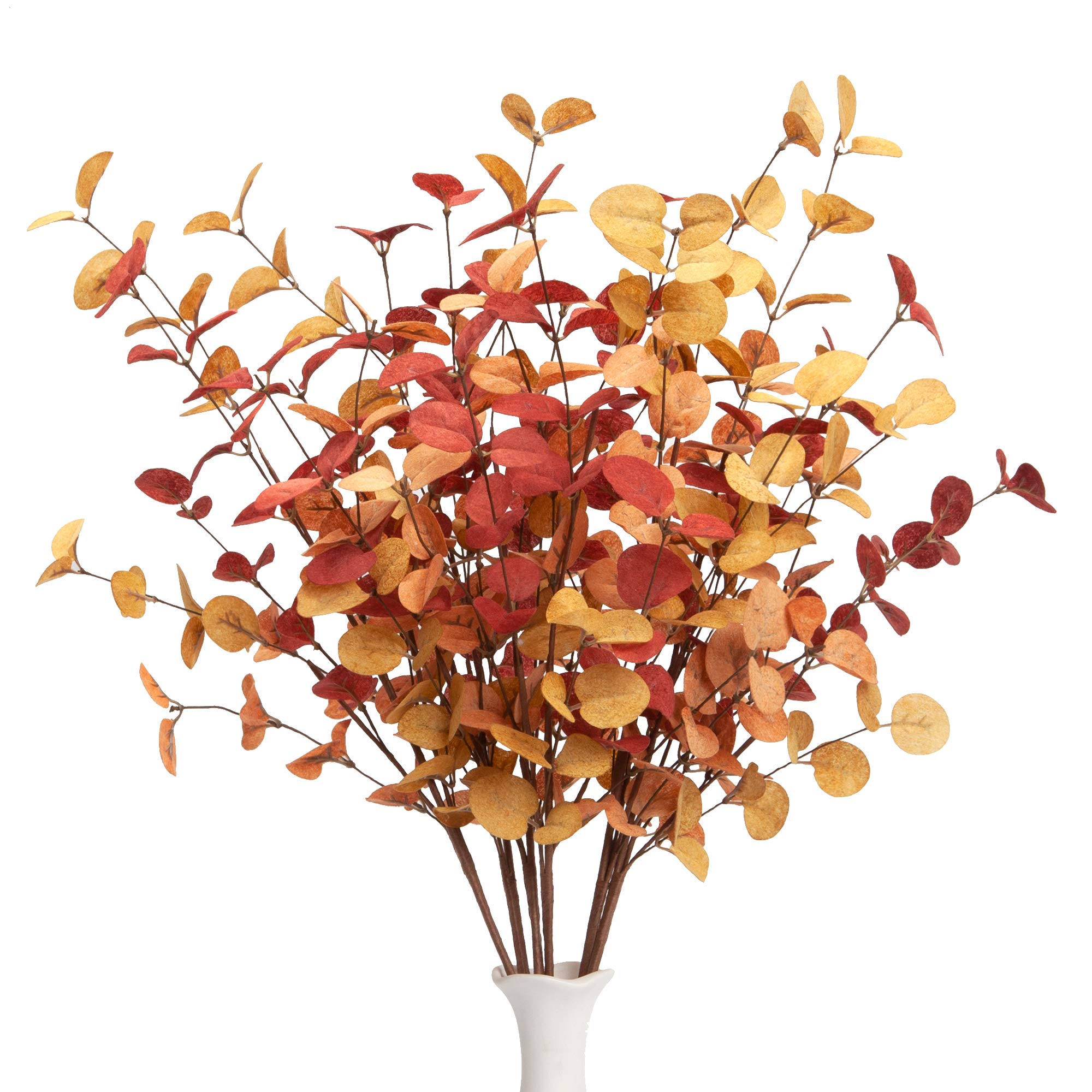 VGIA 6 Pcs Artificial Eucalyptus Stems Fall Decorations with Fall Eucalyptus Leaves Autumn Decorations for Office and Home Artif