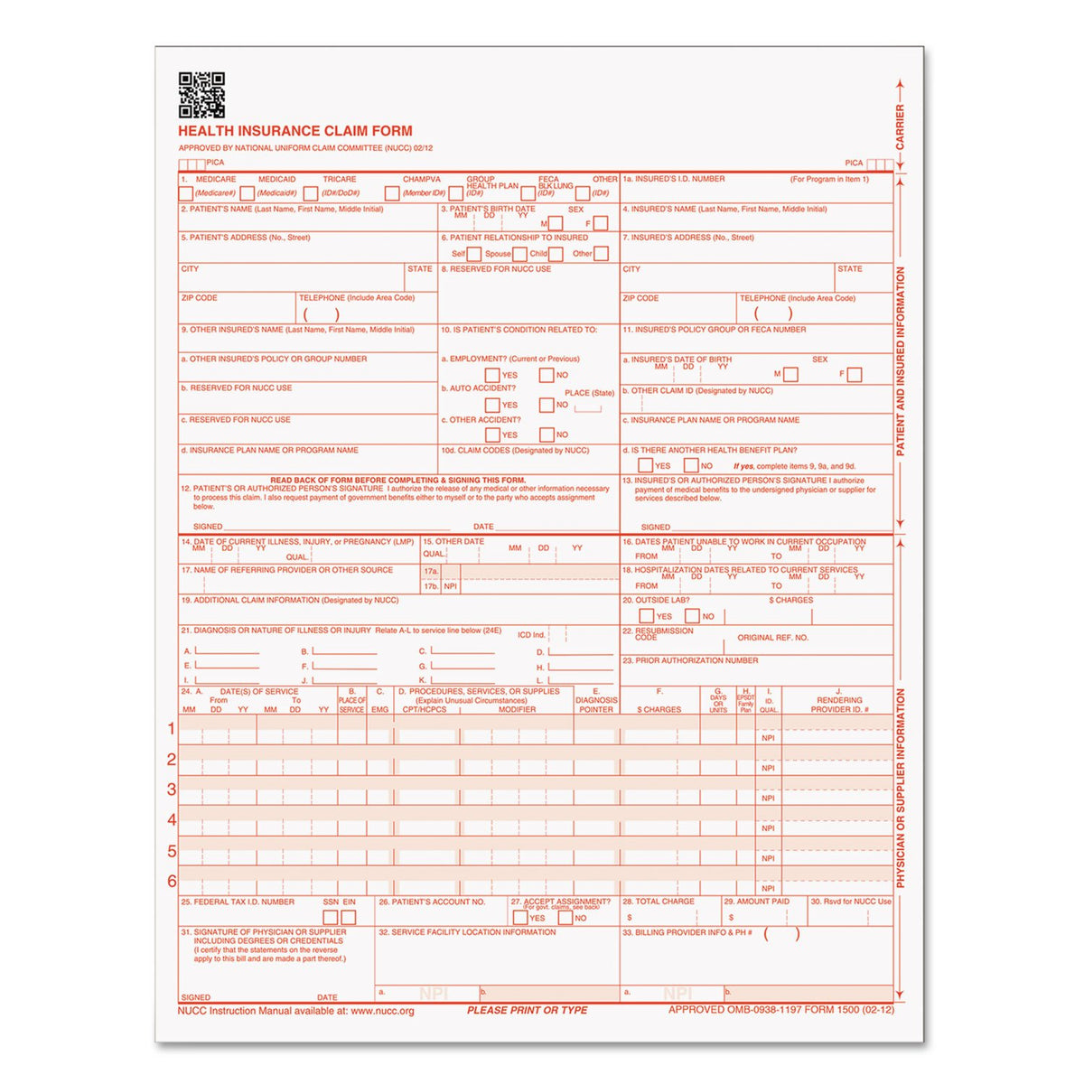 Top50135Rv - Tops Cms-1500 Health Insurance Forms