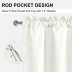 Dwcn Valance Curtains For Living Room, Kitchen Valance Solid Short Topper, Basement Curtains For Window Treatment, 1 Panel, 42 X