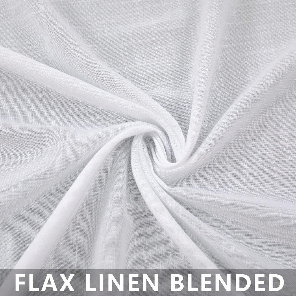 Mrs.Naturall Farm House Curtains 5 Ft Wide By 84 Inches Long For Bedroom Fabric Sheer Linen Large Drape Lightweight Extra Wide Curtain For Living Room Farmhouse 2 Panels Rod Pocket 60X84 Length White