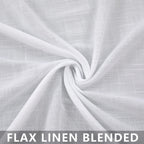 Mrs.Naturall Farm House Curtains 5 Ft Wide By 84 Inches Long For Bedroom Fabric Sheer Linen Large Drape Lightweight Extra Wide Curtain For Living Room Farmhouse 2 Panels Rod Pocket 60X84 Length White