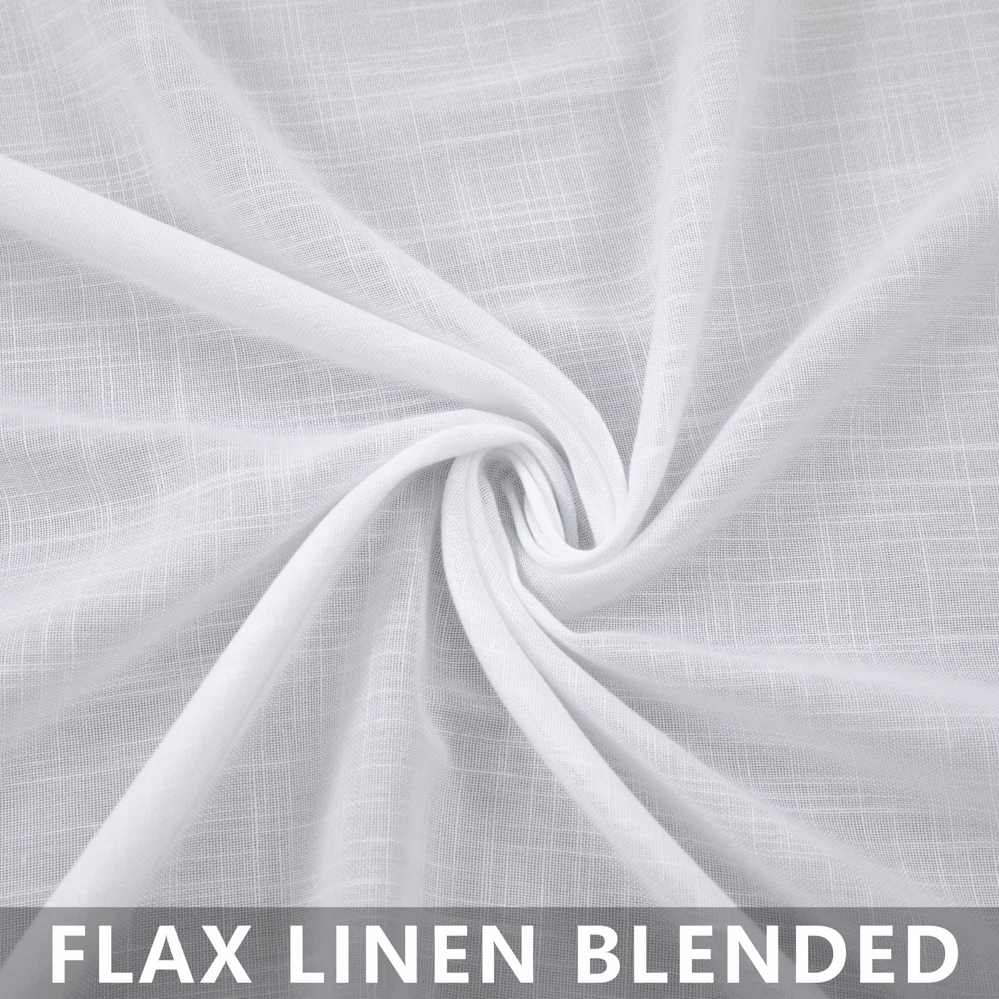 Mrs.Naturall Farm House Curtains 5 Ft Wide By 84 Inches Long For Bedroom Fabric Sheer Linen Large Drape Lightweight Extra Wide Curtain For Living Room Farmhouse 2 Panels Rod Pocket 60X84 Length White