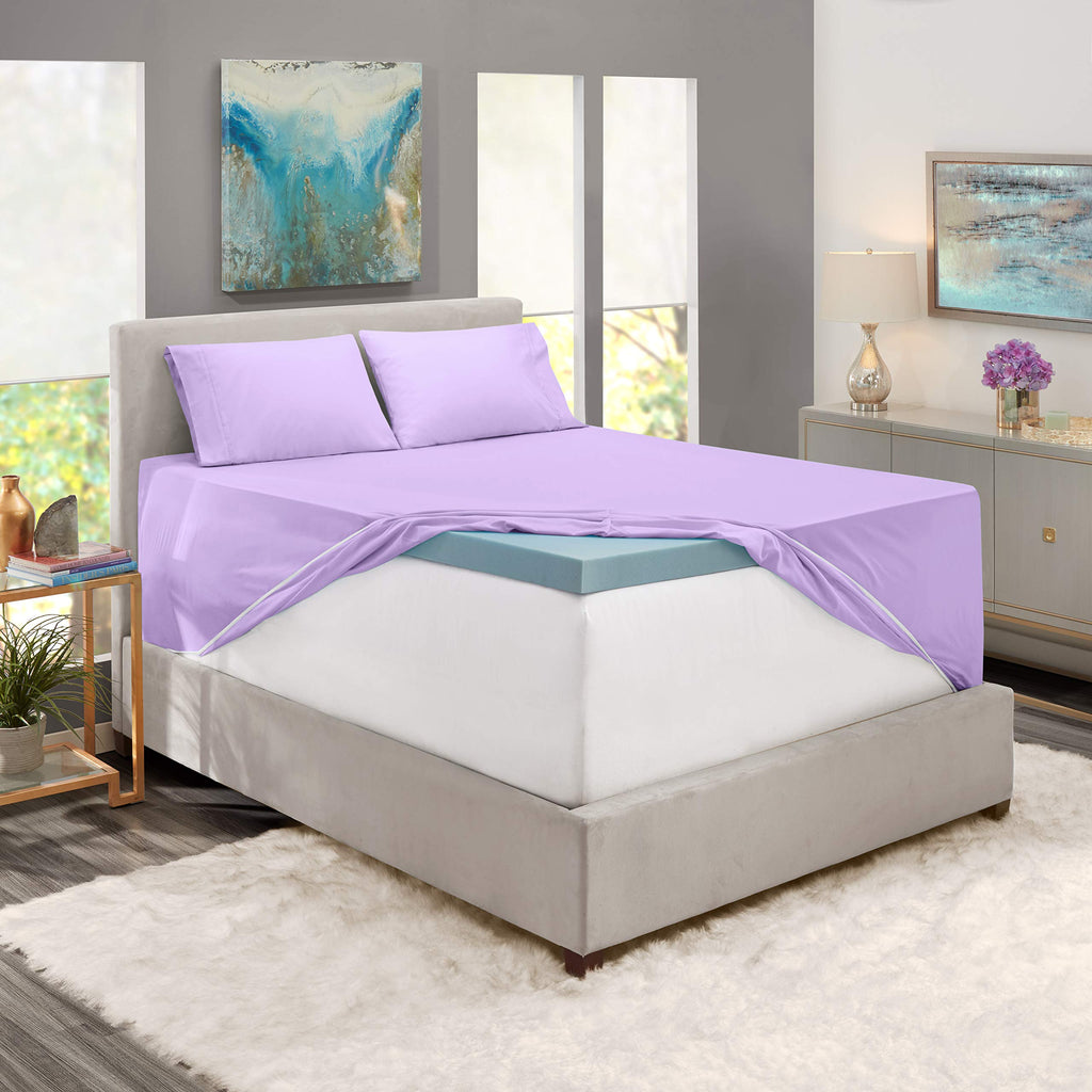 Nestl Extra Deep Pocket Sheets - Fits Mattress 18-24 Inches Deep, Extra Deep Pocket Full Size Sheets Sets, 4 Piece Full Size Sheets, Full Sheets Deep Pocket, Lavender Sheets