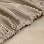 Homiest Taupe Satin Fitted Sheet Queen Size Fitted Bed Sheet, Deep Pocket Fitted Sheet Only, Luxury & Ultra Soft Bedding Fitted Sheet Single Bottom Bed Sheets Sold Separately