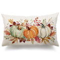Dfxsz Fall Pillow Covers 12X20 Inch Fall Thanksgiving Orange White Green Pumpkin Maple Leaf Lumbar Pillow Covers Polyester Fall