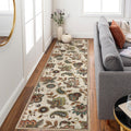 Morebes Floral Kitchen Runner Rugs Non Skid Washable,Long Hallway Runner Rug 8 ft,Non-Slip Bath Mat Distressed Paisley Indoor Fl
