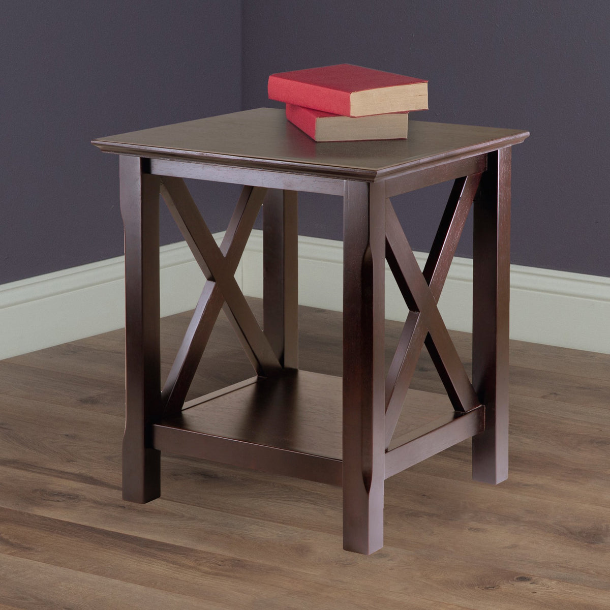 Winsome Xola End Table, 20W x 19.13D, Engineered Wood, Cappuccino, Model 40420