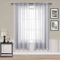 72 Inch Length Grey Sheer Curtains Set of 2 Panels Rod Pocket Gray Voile Window Curtains for Bedroom Living Room 52x72 Inches Lo