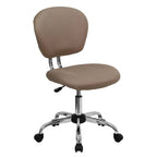 Flash Furniture Beverly Mid-Back Coffee Brown Mesh Padded Swivel Task Office Chair with Chrome Base