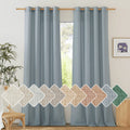 Nicetown Linen Blend Textured Living Room Curtains, Grommet Top Thick Flax Semi Sheer Vertical Drapes Privacy Assured With Light Filtering For Bedroom, Stone Blue, W55 X L84, 2 Pieces