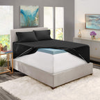 Extra Deep Pocket Fitted Sheet - Super Deep California King Fitted 4 Piece Sheet Set - Ultra Deep Pocket Sheets - Extra Deep Microfiber Sheets - Deep Bed Sheets - 84 X 72 Inches - Black
