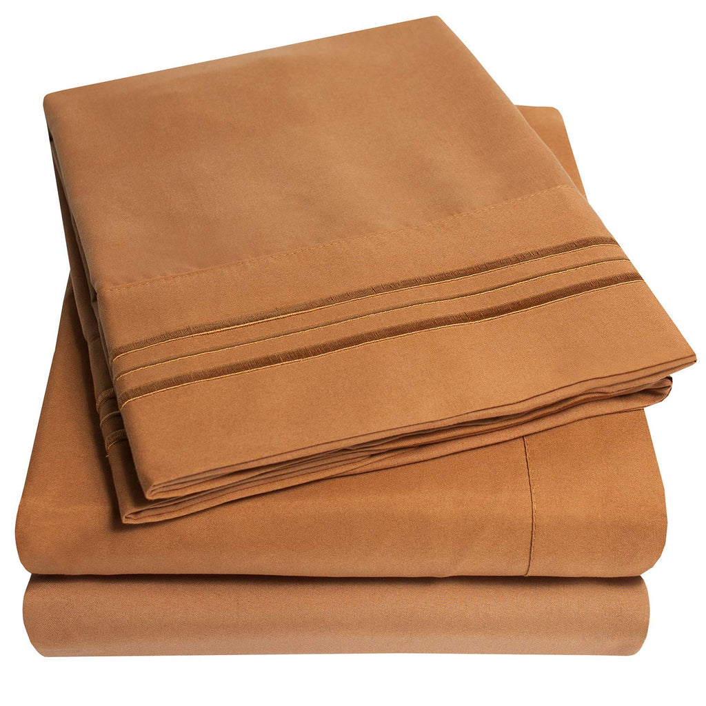 1500 Supreme Collection Queen Sheet Sets Mocha Brown - Luxury Hotel Bed Sheets And Pillowcase Set For Queen Mattress - Extra Sof