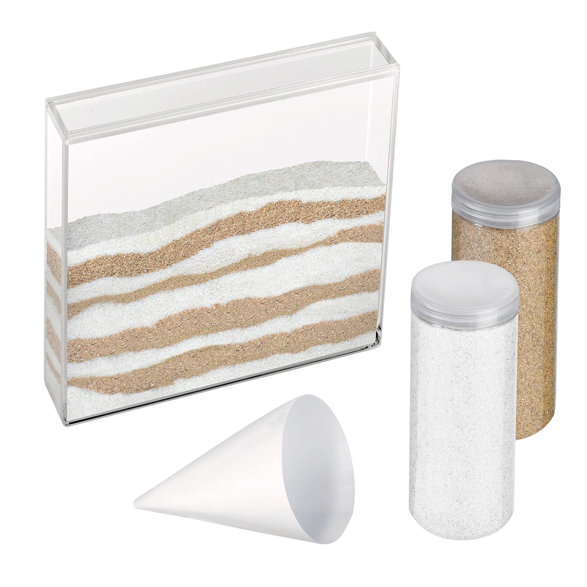 Lillian Rose Acrylic Unity Ceremony Set with 2 Containers of Colored Sand, 1.25, Clear