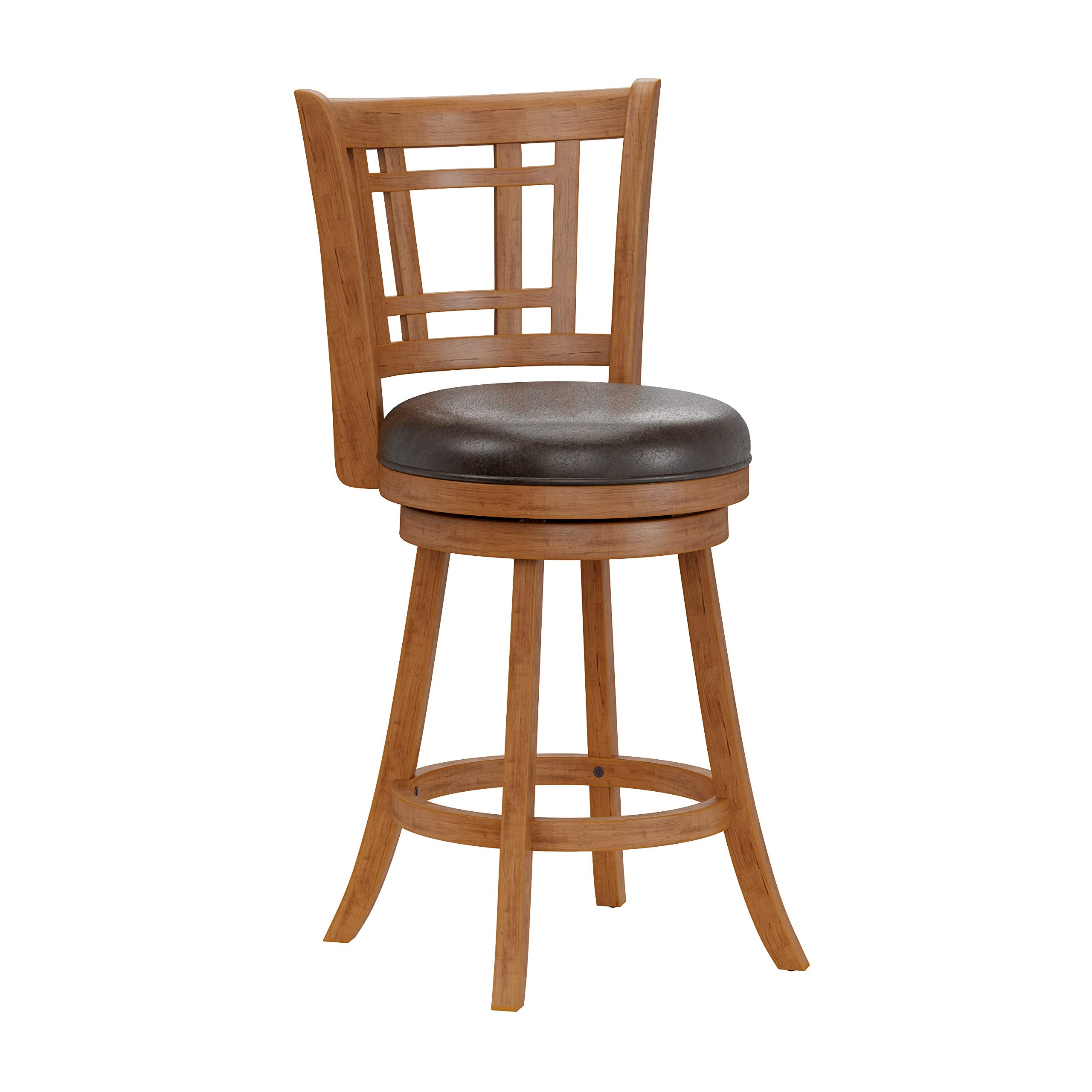 Hillsdale Fairfox Swivel Kitchen Counter Stool, 24.5 High, Oak