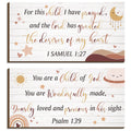 2 Pcs Wood Nursery Wall Decor for Girls Boys Baby Girl Room Decor for Nursery Christian Nursery Wall Art This Child I Have Praye