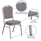 Flash Furniture Hercules Series Crown Back Stacking Banquet Chair In Herringbone Fabric - Silver Frame