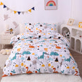 Jsd Dinosaur Kids Duvet Cover Set Twin Size, 2 Piece Soft Printed Microfiber Bedding Comforter Cover With Pillow Sham Zipper Clo