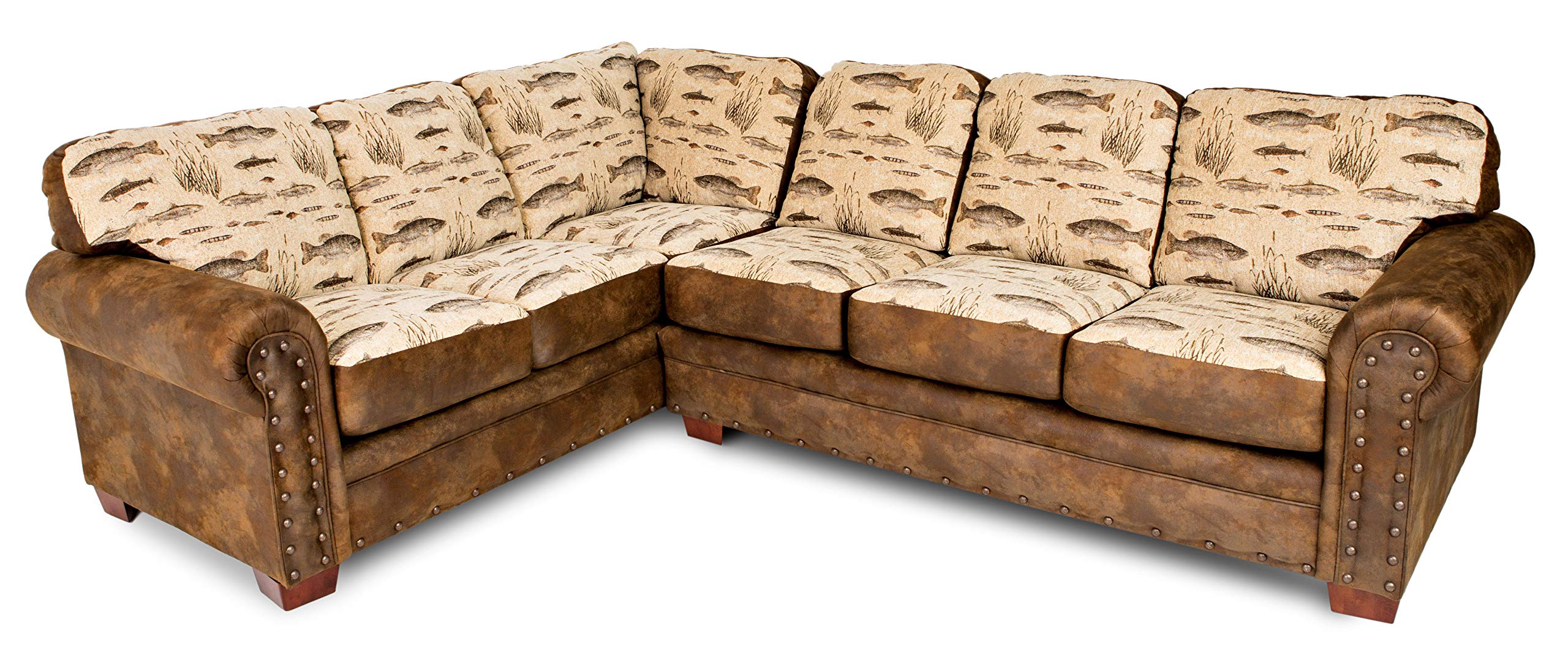 American Furniture Classics Model Angler's Cove Two Piece sectional sofa, Brown