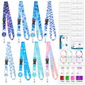 Roadplum 8 Pack Cruise Lanyards Set For Ship Cards, With Retractable Badge Reel Waterproof Luggage Tag Holders Id Card Holders,
