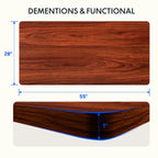 Flexispot Whole Piece 55'X28' Desktop 1' Thickness Height Adjustable Desk Rectangular Tabletop Mahogany Board (55Inch Mahogany Top)