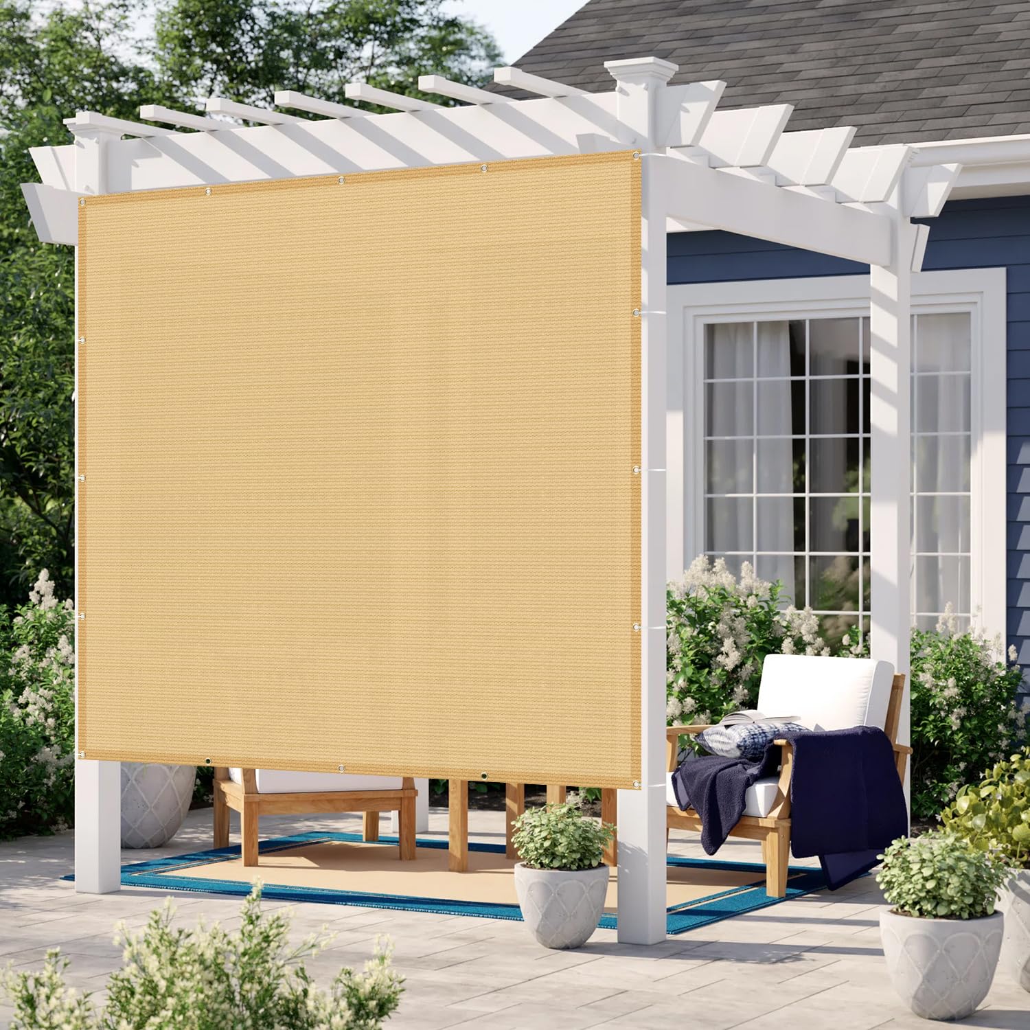 Love Story Custom Size 6X21 Ft Sun Shade Cloth With Grommets Pergola Shade Cover 95% Uv Protection For Patio Outdoor, Sand (Cust