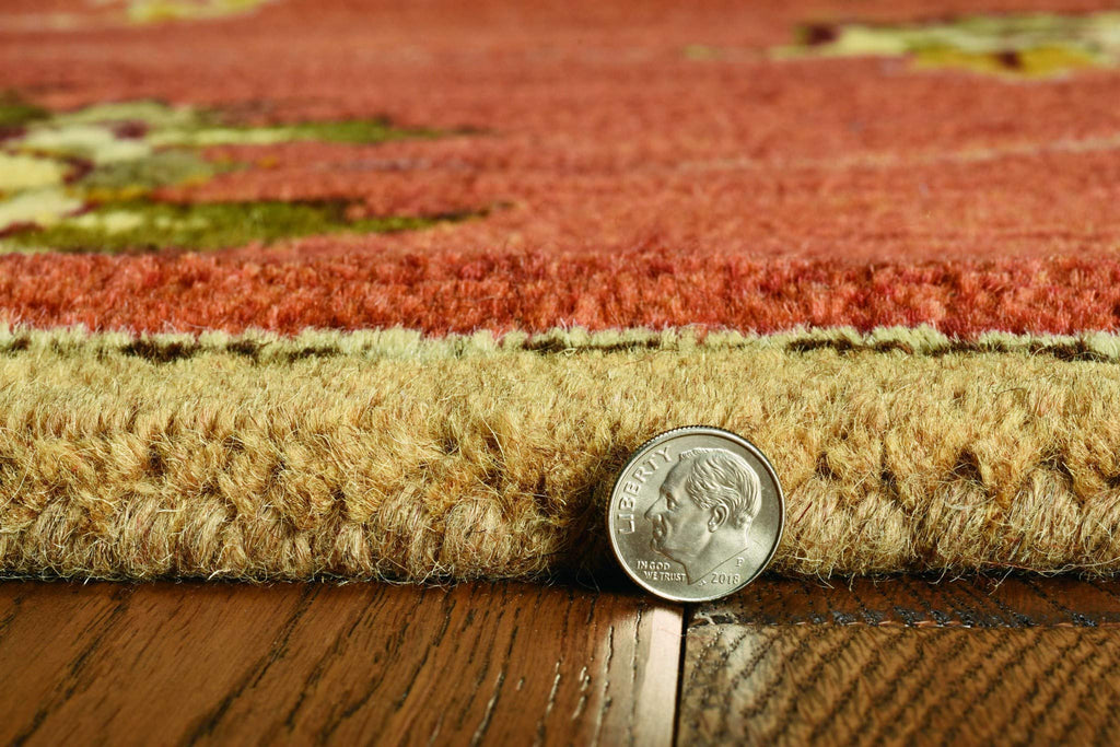 HomeRoots Wool 8'x11' Sienna Orange Hand Tufted Allover Traditional Floral Indoor Area Rug