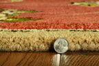 HomeRoots Wool 8'x11' Sienna Orange Hand Tufted Allover Traditional Floral Indoor Area Rug