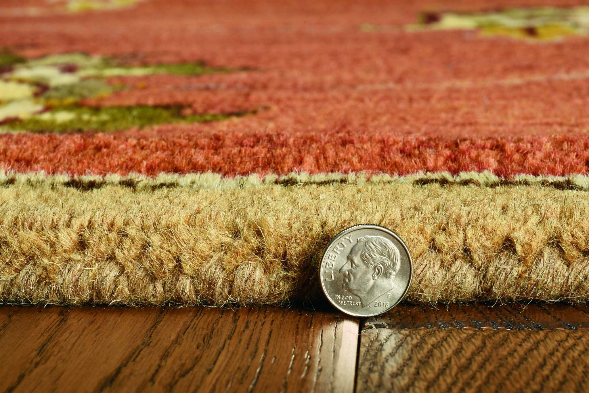 HomeRoots Wool 8'x11' Sienna Orange Hand Tufted Allover Traditional Floral Indoor Area Rug