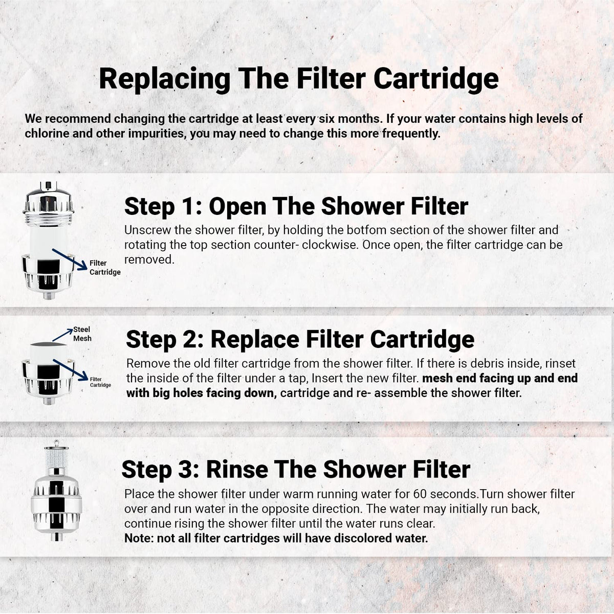 Colsen Shower Filter Replacement - 15 Stage Purifier Cartridge For Hard Water Removes Toxic Chemicals Vitamin C Improves Nails &