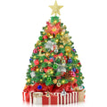 2FT Mini Christmas Tree, Tabletop Artificial Christmas Tree, 100 Lifelike Branches, 60 LED Lights, 80 Ornaments, 24 Inches Small