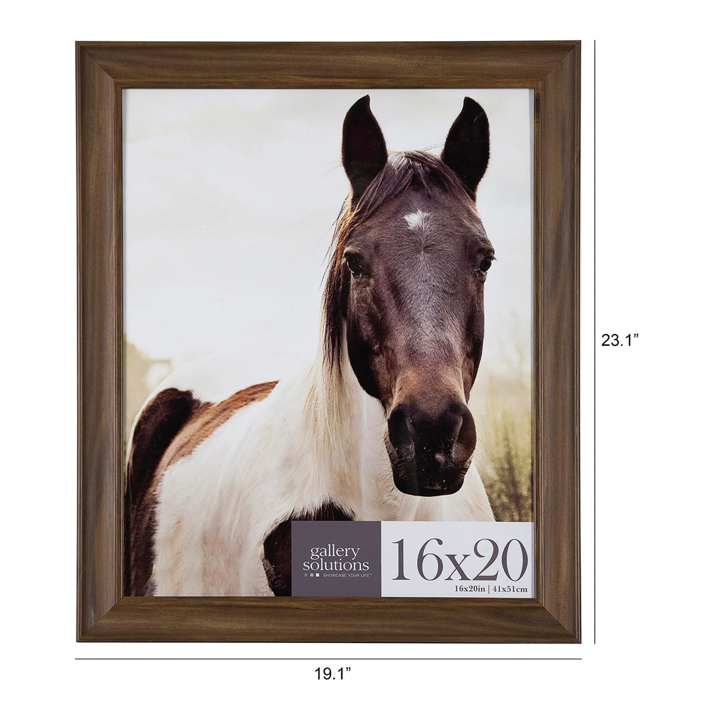 Gallery Solutions - 16''X20'' - Wallnut Frame - Large Wall Frame - Stylish And Versatile Solution - Favorite Photos Or Artwork -