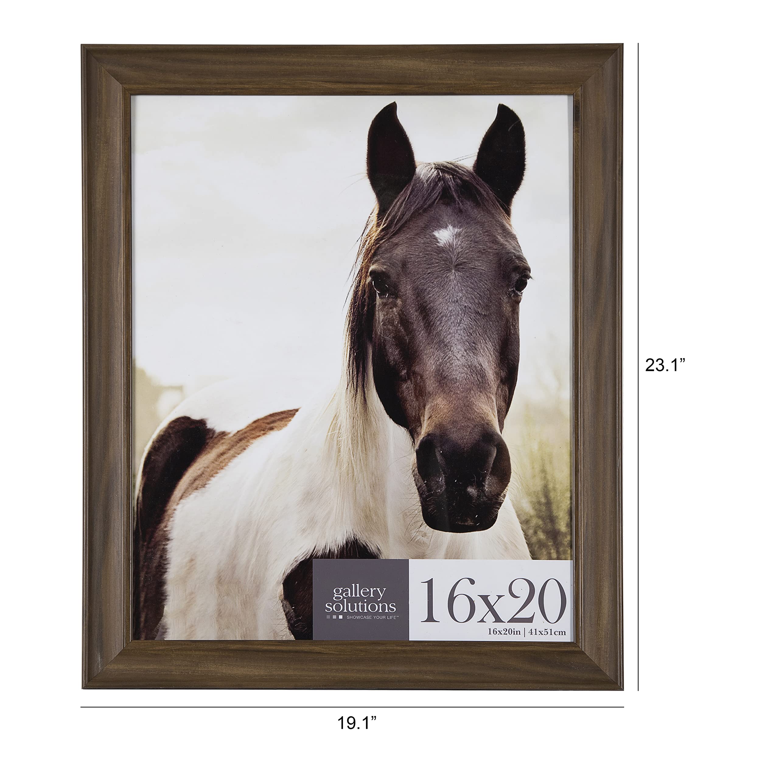 Gallery Solutions - 16''X20'' - Wallnut Frame - Large Wall Frame - Stylish And Versatile Solution - Favorite Photos Or Artwork -