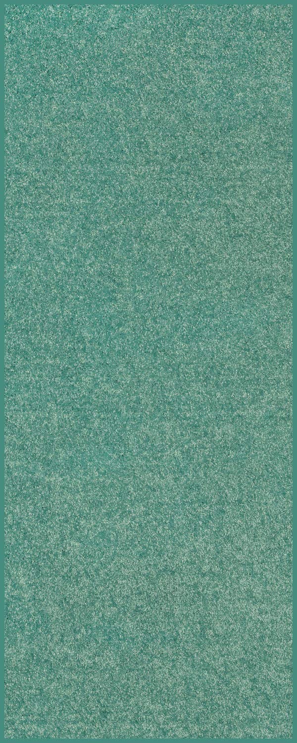 Home Queen Solid Color Custom Size Runner Area Rug Teal, 26 x 6, Stain Resistant, Living Room, Pet-Friendly and Stylish, Machi