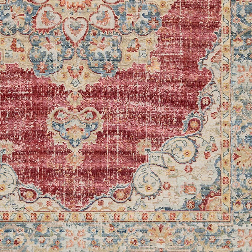 HomeRoots 532014 8 x 10 ft. Red Medallion Power Loom Rectangle Area Rug