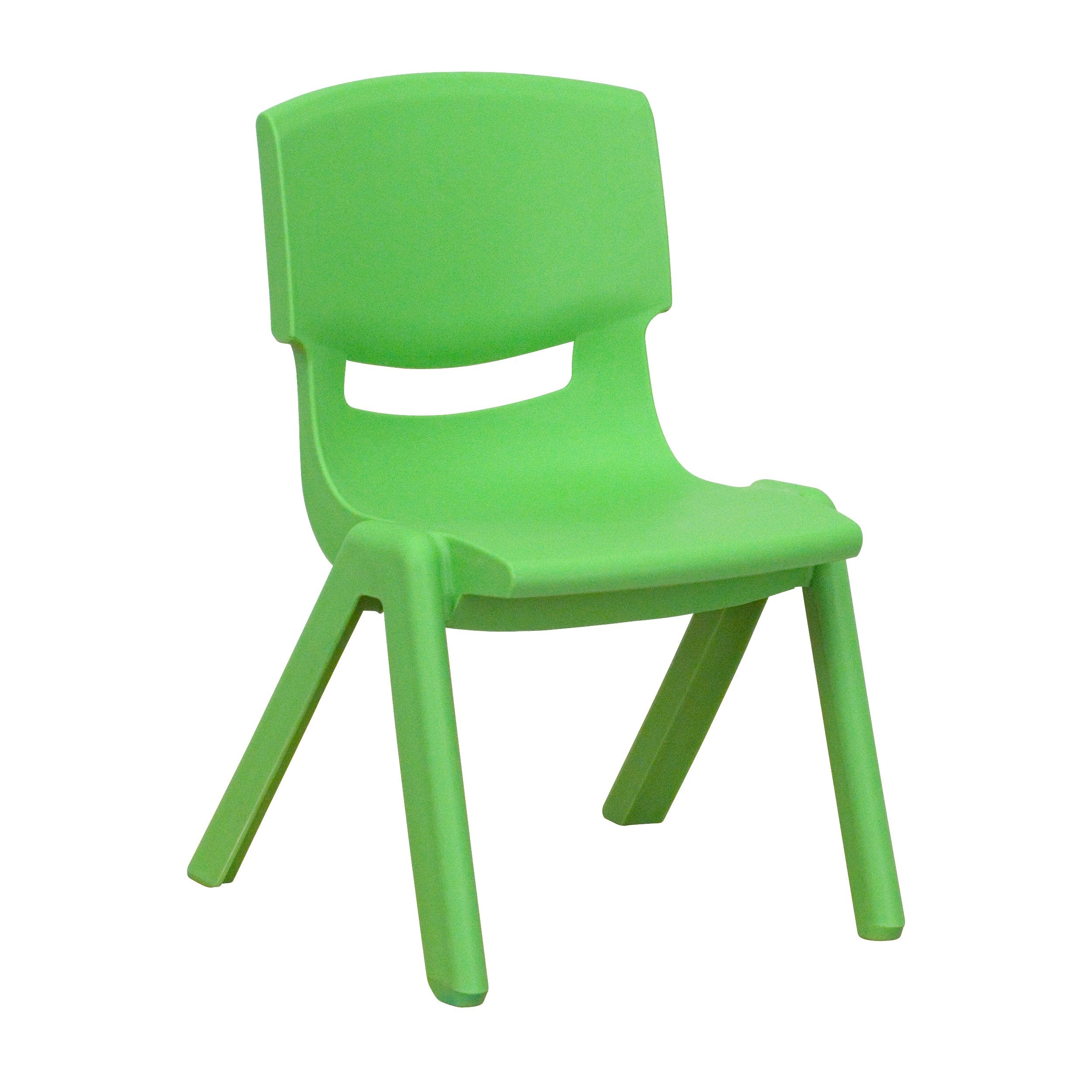 Flash Furniture Green Plastic Stackable School Chair with 10.5 Seat Height
